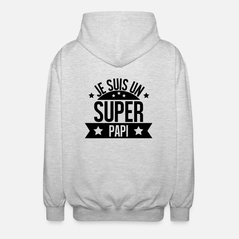 je suis un super papi - Veste à capuche unisexe - gris clair chiné