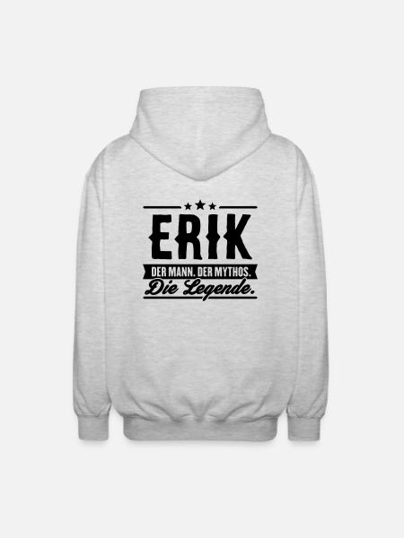 Man Myth Legend Erik - Unisex Hooded Jacket - light heather grey