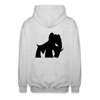 peu Mammoth - Veste à capuche unisexe - gris clair chiné - Dos - AI Model Male 185 light (185cm)