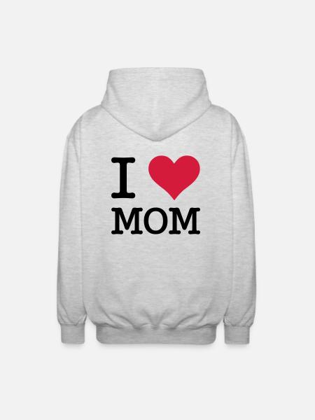 J'aime maman - Veste à capuche unisexe - gris clair chiné