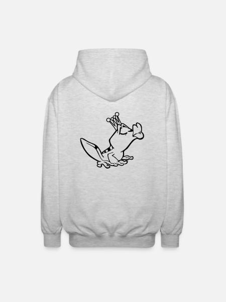Froschkönig - Unisex Kapuzenjacke - Hellgrau meliert