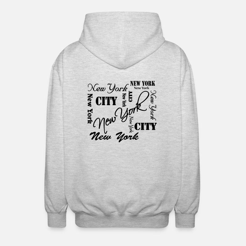 New York - Unisex Kapuzenjacke - Hellgrau meliert