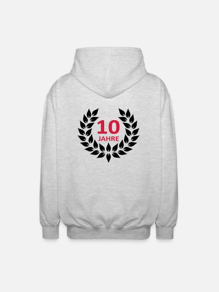 Lorbeerkranz - 10 Jahre - Unisex Kapuzenjacke - Hellgrau meliert