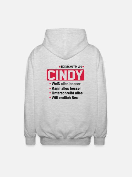 cindy - Unisex Kapuzenjacke - Hellgrau meliert