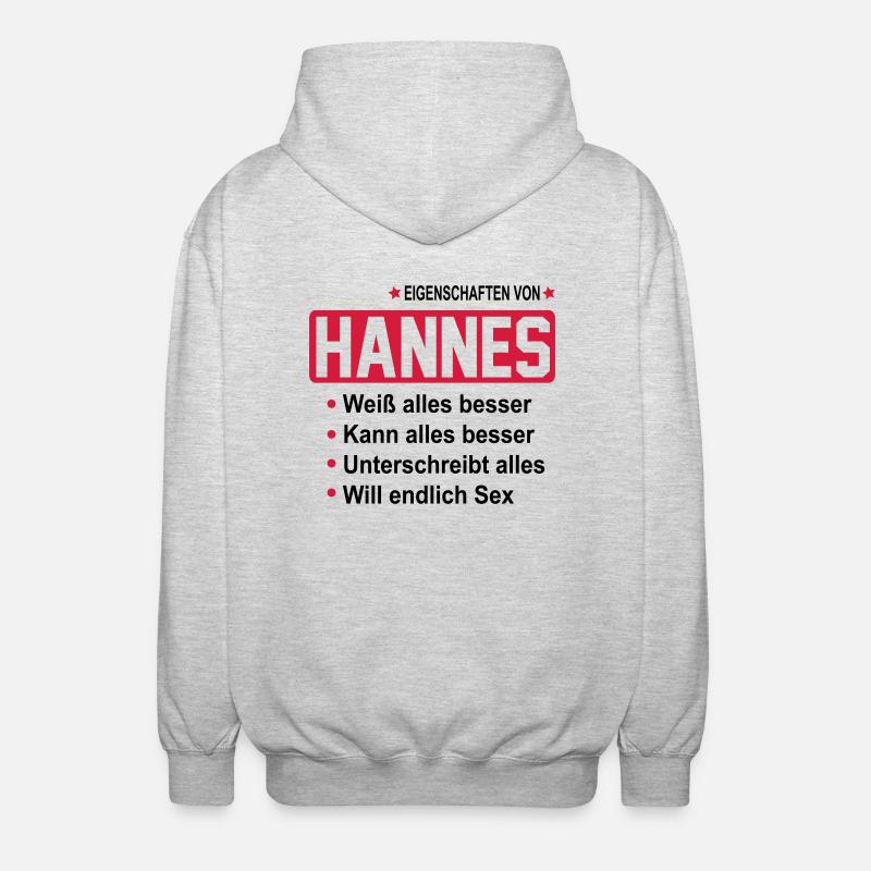 hannes - Unisex Kapuzenjacke - Hellgrau meliert