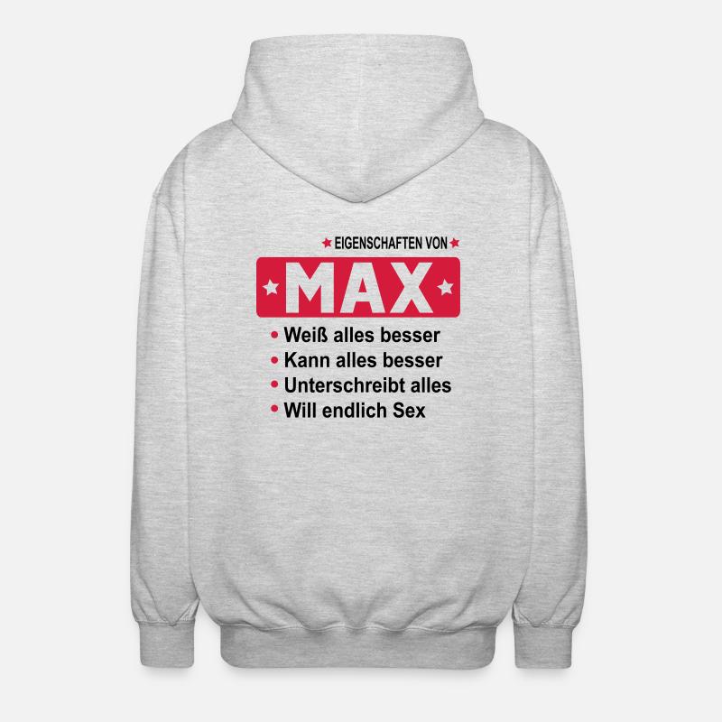 max - Unisex Kapuzenjacke - Hellgrau meliert