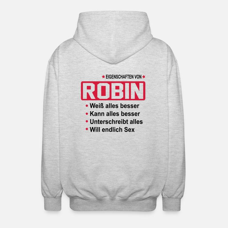 robin - Unisex Kapuzenjacke - Hellgrau meliert