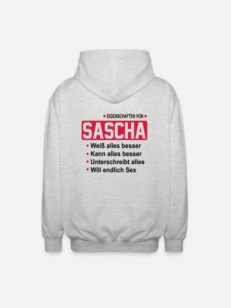 sascha - Unisex Kapuzenjacke - Hellgrau meliert