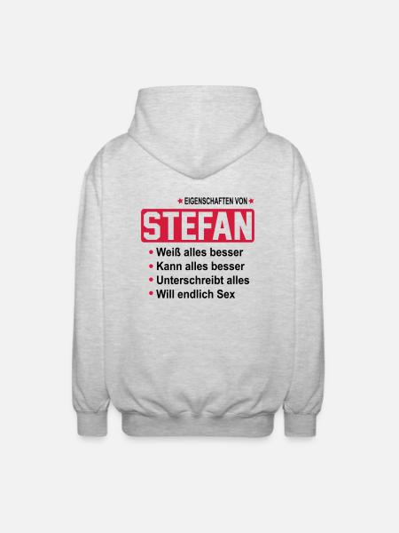 stefan - Unisex Kapuzenjacke - Hellgrau meliert
