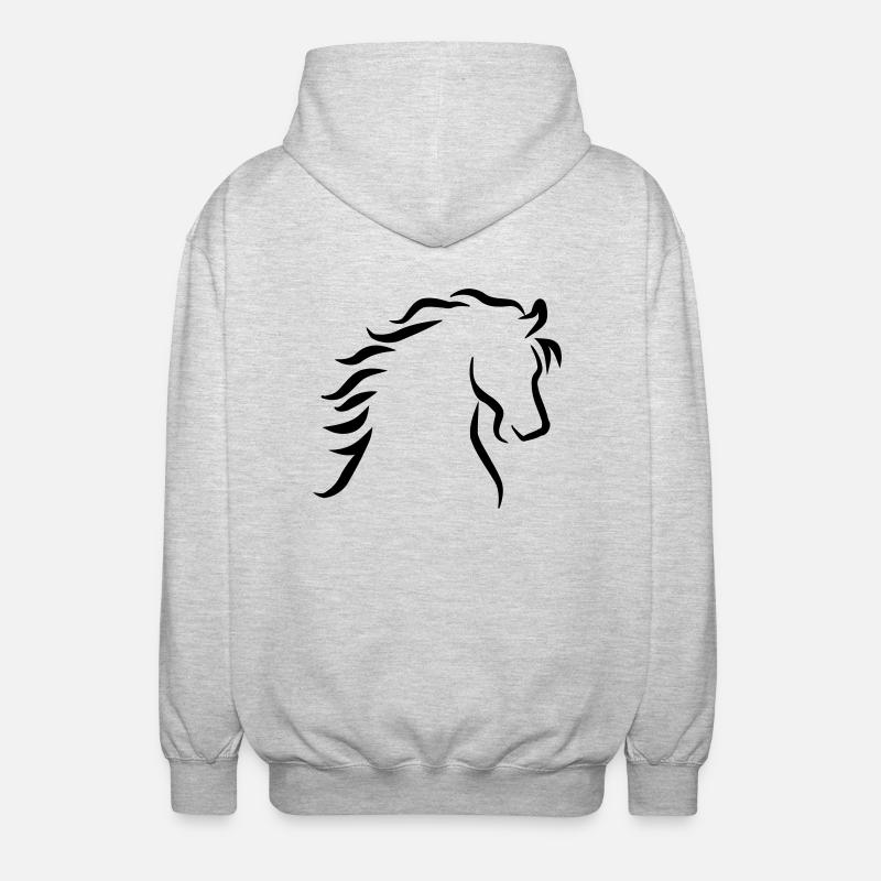 Cheval - Veste à capuche unisexe - gris clair chiné