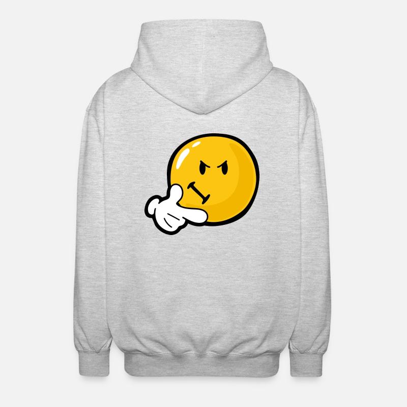 Smiley Anger Invidious - Unisex Kapuzenjacke - Hellgrau meliert