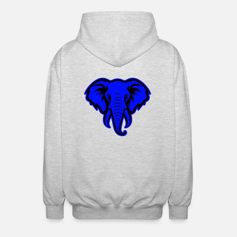 Portrait d’animal éléphant - Veste à capuche unisexe - gris clair chiné
