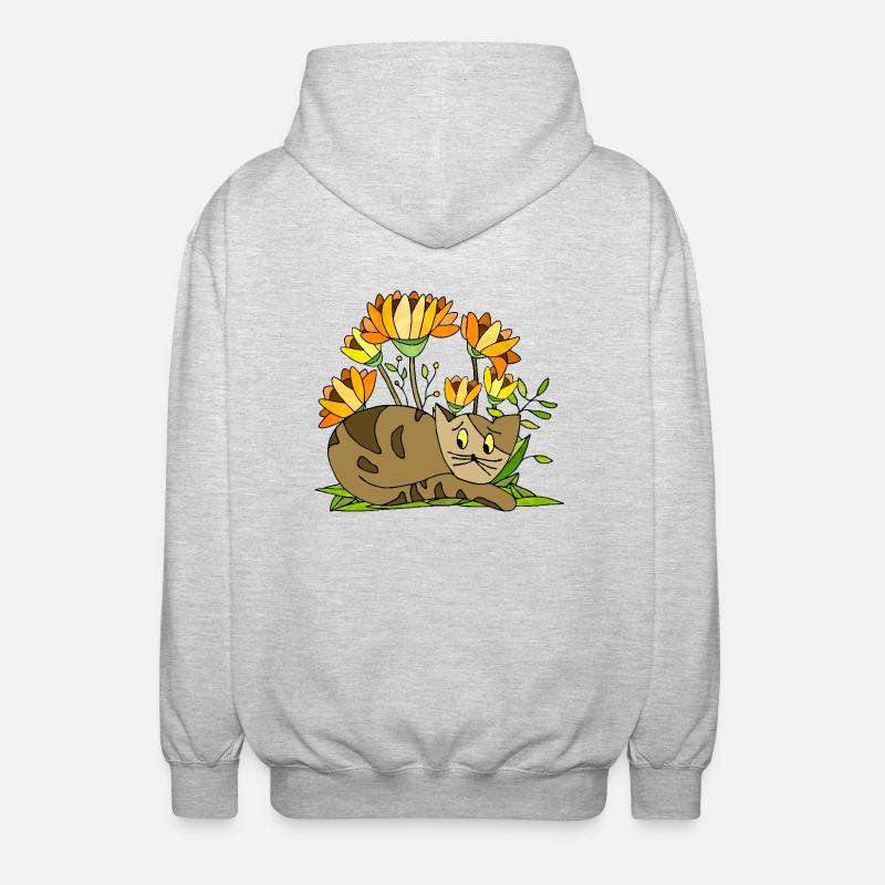 Chat - Veste à capuche unisexe - gris clair chiné