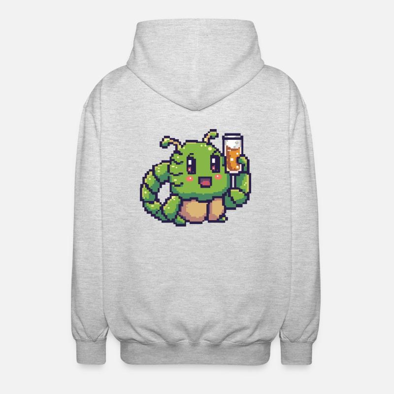 Bière Wurm Pixel - Veste à capuche unisexe - gris clair chiné