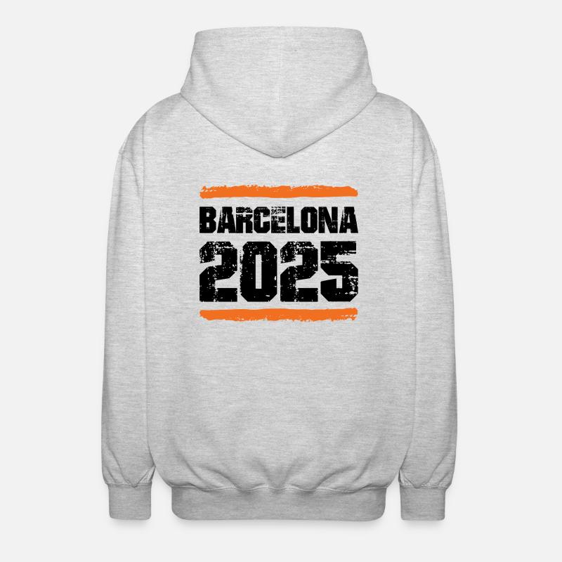 L’équipe de Barcelone 2025 - Veste à capuche unisexe - gris clair chiné