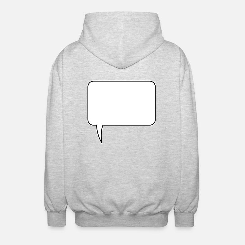 Speech bubble rectangle design - Unisex Hooded Jacket - light heather grey