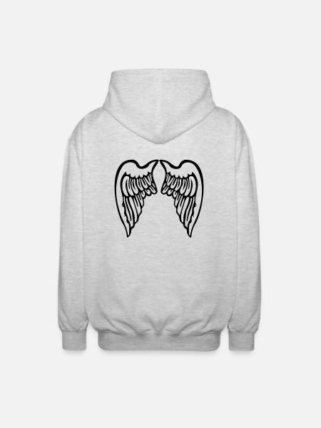 flügel - Unisex Kapuzenjacke - Hellgrau meliert