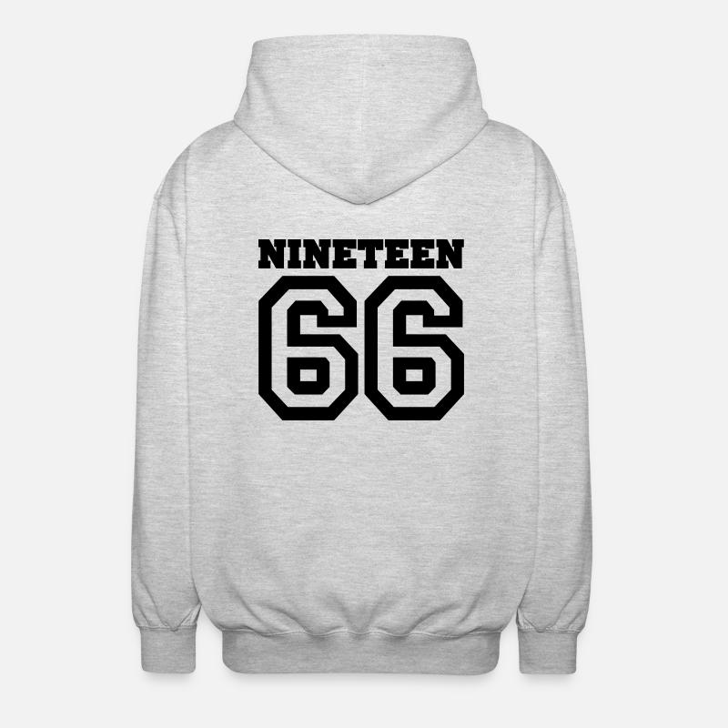 1966 - Unisex Kapuzenjacke - Hellgrau meliert