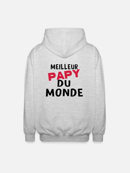 meilleur papy dU MONDE - Veste à capuche unisexe - gris clair chiné
