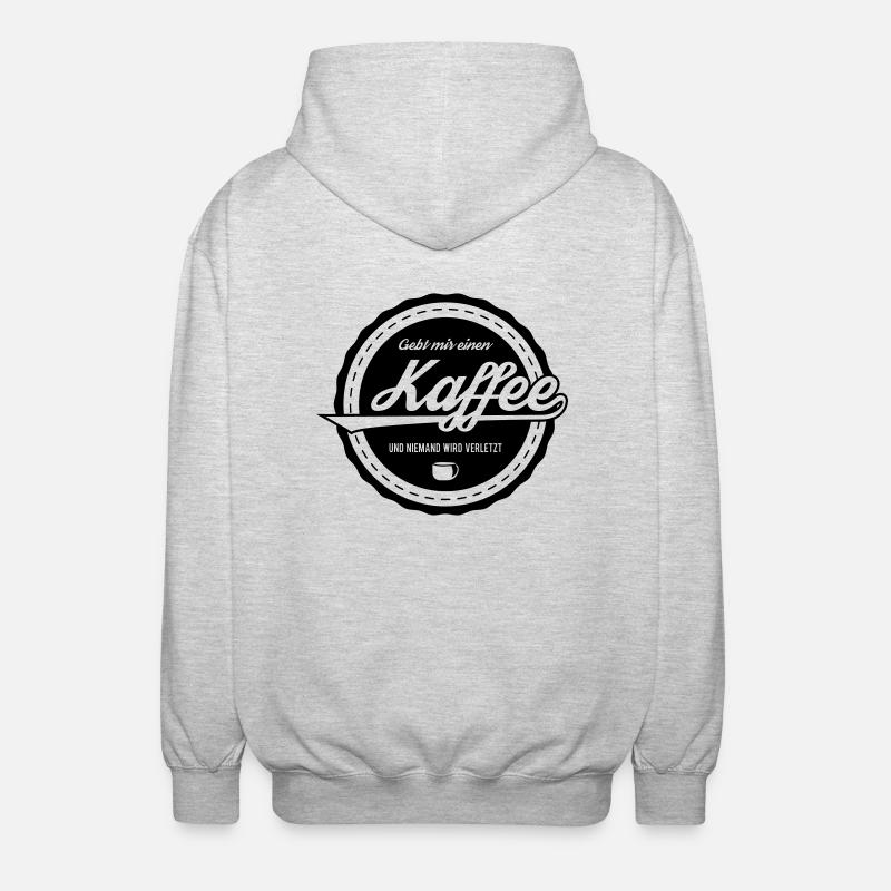Kaffee - Unisex Kapuzenjacke - Hellgrau meliert