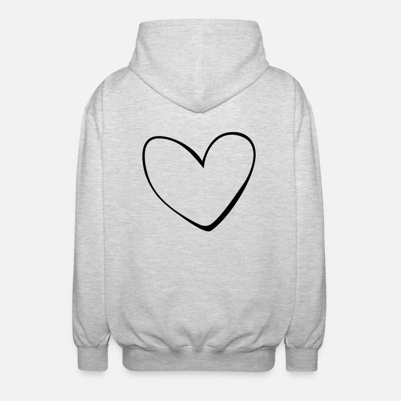 Herz - Unisex Kapuzenjacke - Hellgrau meliert