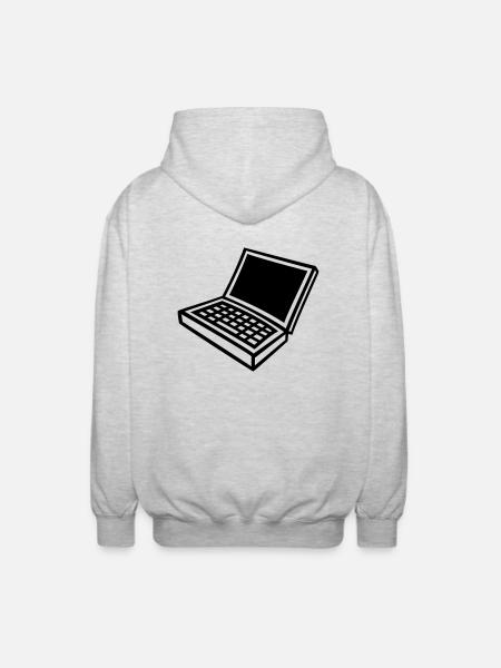 laptop_1c - Unisex Hooded Jacket - light heather grey