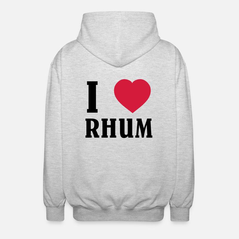 I Love Rhum - Unisex Hooded Jacket - light heather grey