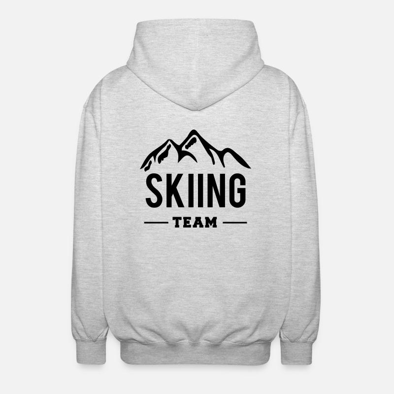 Skiing Team - Unisex Kapuzenjacke - Hellgrau meliert