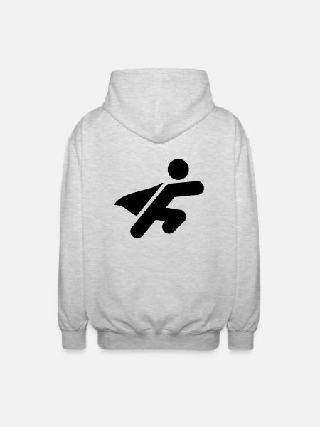 Superhero Symbol - Unisex Kapuzenjacke - Hellgrau meliert