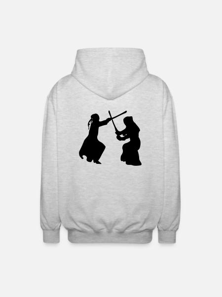 Kampfkunst Kendo -3 - Unisex Kapuzenjacke - Hellgrau meliert