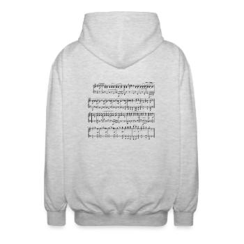 Musik - Unisex Kapuzenjacke - Hellgrau meliert - Hinten - AI Model Male 185 light (185cm)