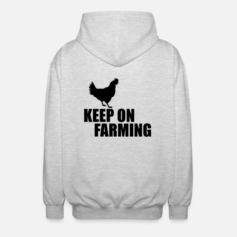 keep on farming 20 - Unisex Hooded Jacket - light heather grey