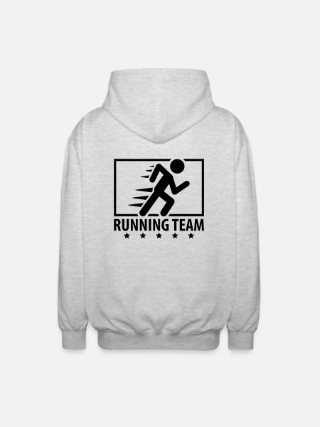 running_team_design_qu1 - Unisex Hooded Jacket - light heather grey