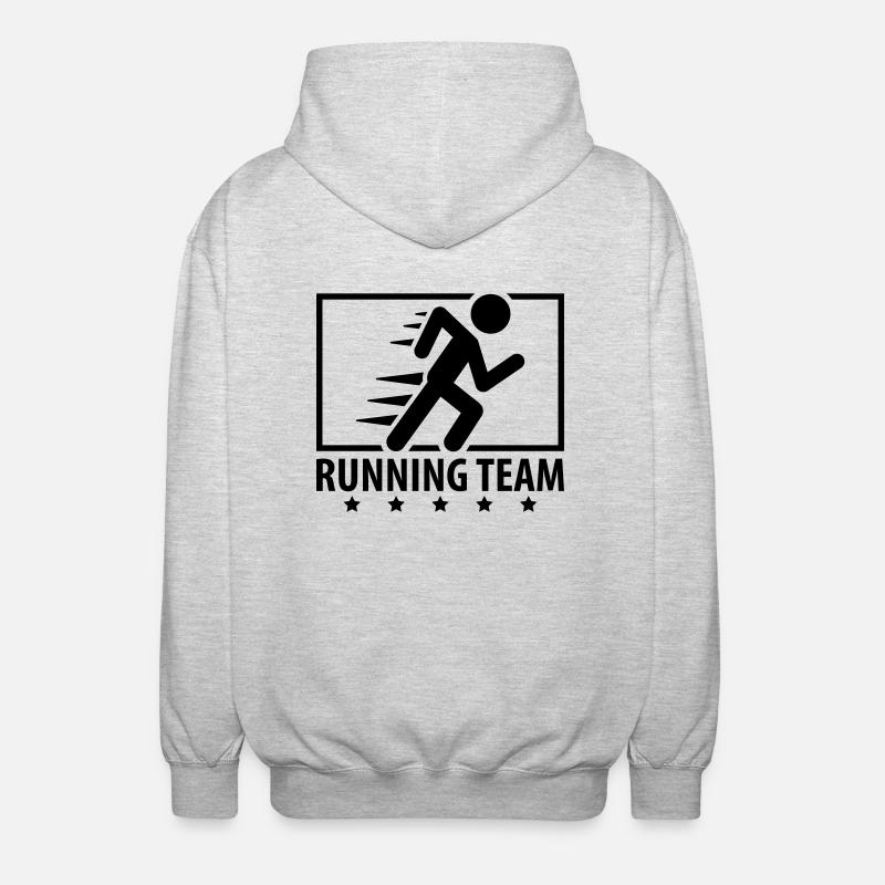 running_team_design_qu1 - Veste à capuche unisexe - gris clair chiné