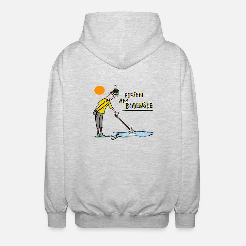 Bodensee, - Unisex Kapuzenjacke - Hellgrau meliert