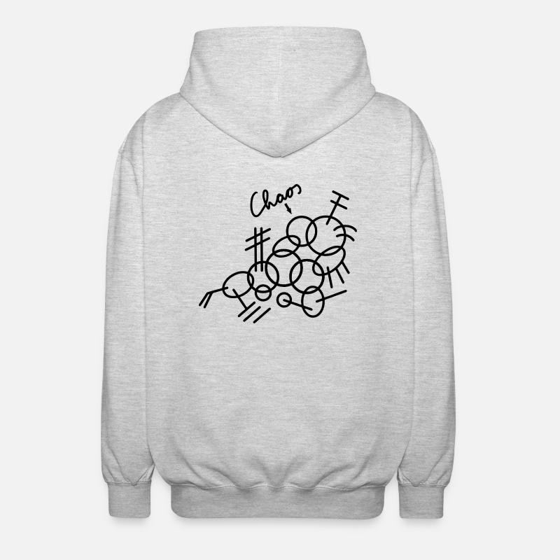 Chaos - Runde Formen - Unisex Kapuzenjacke - Hellgrau meliert