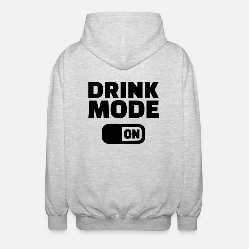 Drink Mode on - Unisex Hooded Jacket - light heather grey