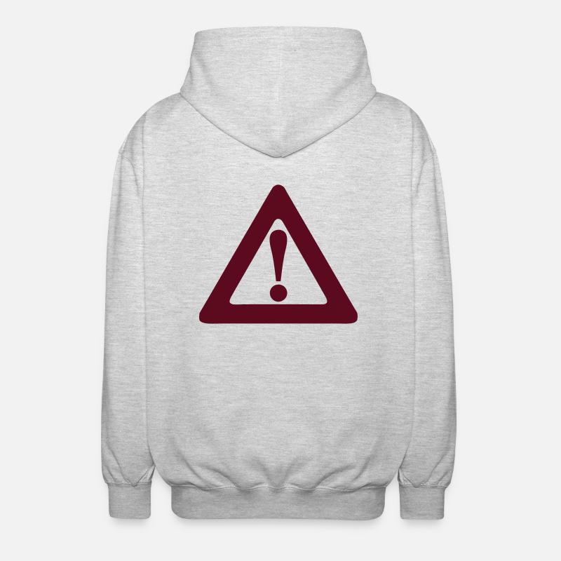 Warndreieck Ausrufezeichen Panel - Unisex Kapuzenjacke - Hellgrau meliert