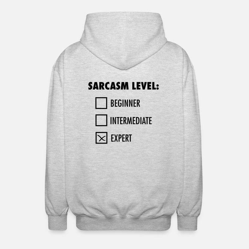 Sarcasm Level: Expert - Veste à capuche unisexe - gris clair chiné