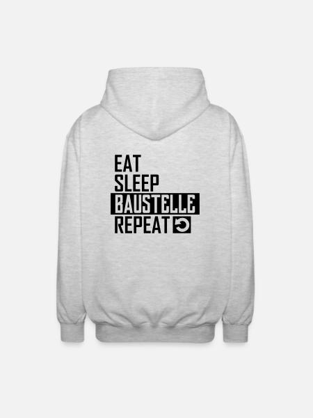 Baustelle - Unisex Kapuzenjacke - Hellgrau meliert