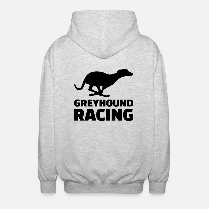 Greyhound racing - Veste à capuche unisexe - gris clair chiné