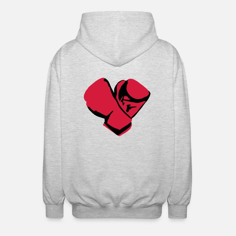 Boxen, Boxhandschuhe - Unisex Kapuzenjacke - Hellgrau meliert