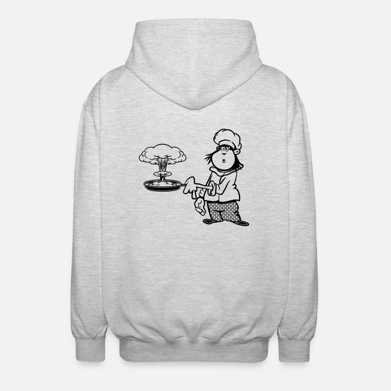 cuisinier drôle champignon de cuisson - Veste à capuche unisexe - gris clair chiné