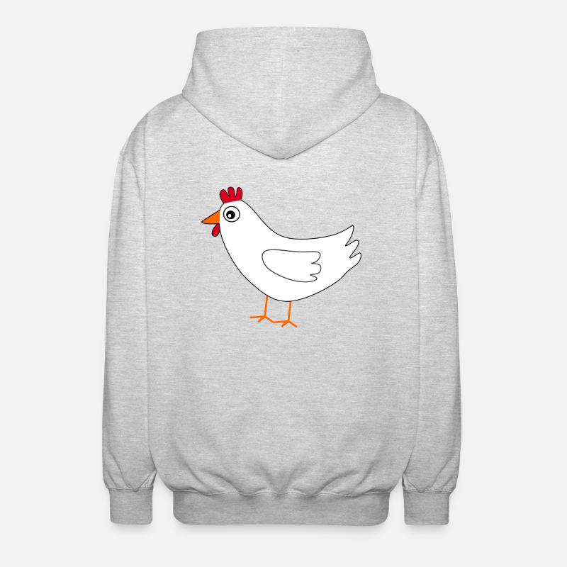 poulet blanc drôle - Veste à capuche unisexe - gris clair chiné