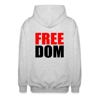 Freedom - Unisex Hooded Jacket - light heather grey - Back - AI Model Male 185 light (185cm)