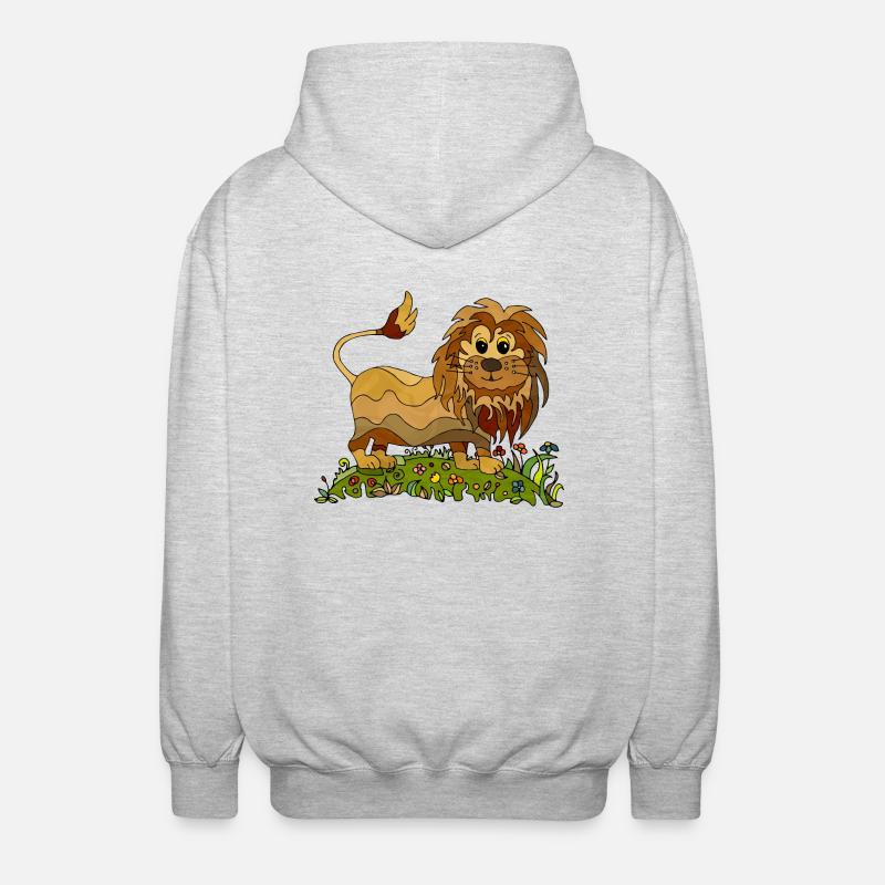 Löwe - Unisex Kapuzenjacke - Hellgrau meliert