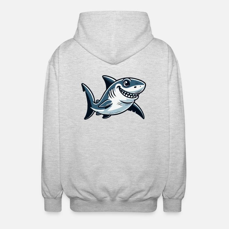 Shark Comic - Unisex Hooded Jacket - light heather grey