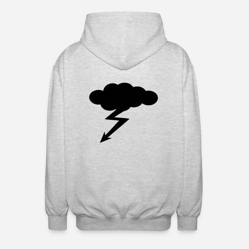 nuage - éclair - orage - Veste à capuche unisexe - gris clair chiné