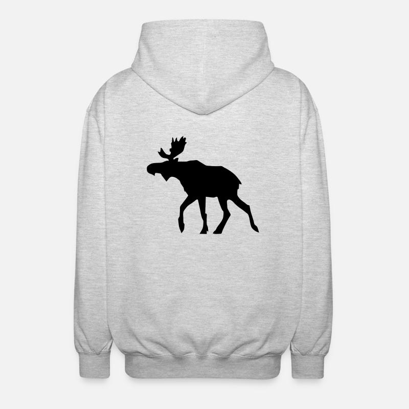 elch - Unisex Kapuzenjacke - Hellgrau meliert