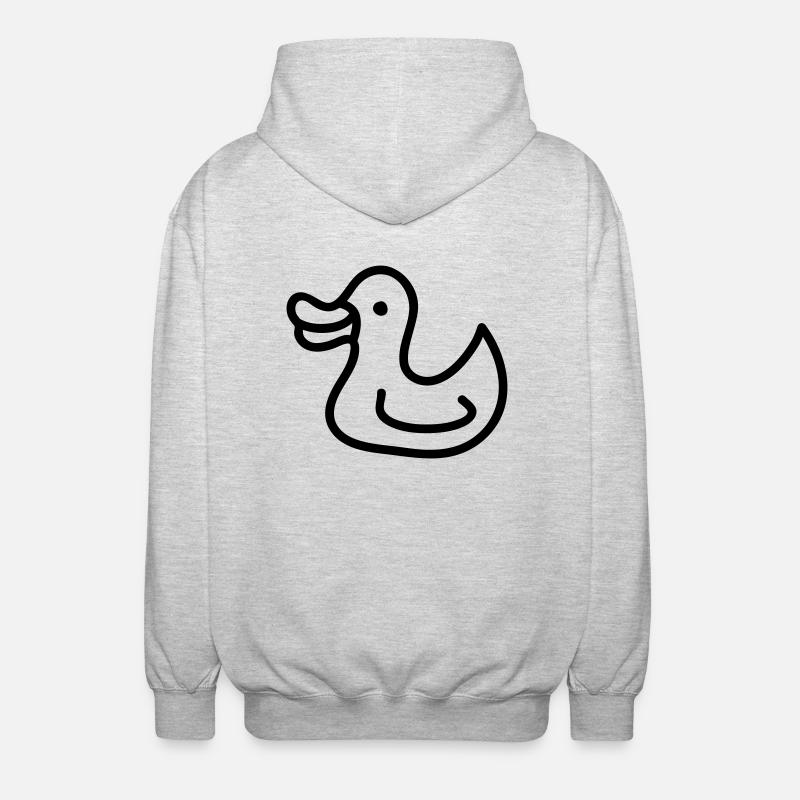 Entchen - Ente - Line - Unisex Kapuzenjacke - Hellgrau meliert